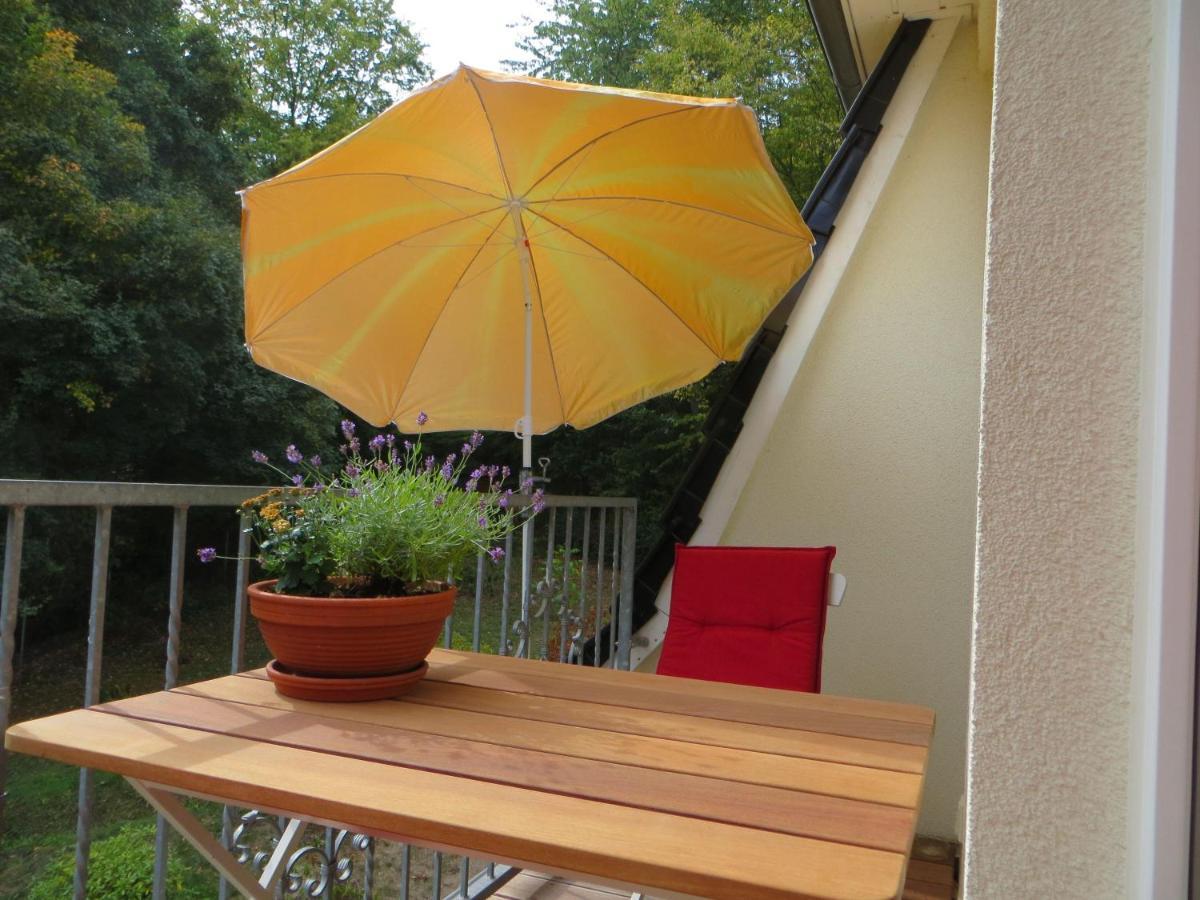 Weisses-Haus-Am-Kurpark-Fewo-Waldblick เควดลินบวร์ก ภายนอก รูปภาพ